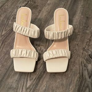 Lulu’s Cloyaa Off White High Heel Sandals
